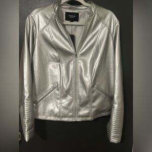Torrid Metallic Silver Faux Leather Jacket — New With Tags